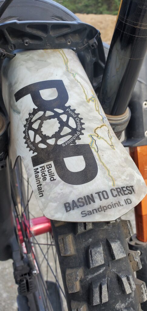 Basin to Crest custom mud guard for riders who completed the challenge